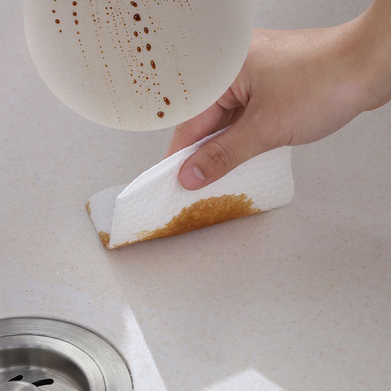 White Quartz Kitchen Sink Single Bowl Sink with Basket Strainer