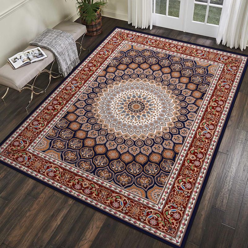 Soft Color Classic Carpet Polyester Moroccan Pattern Indoor Rug Washable Rug for Living Room