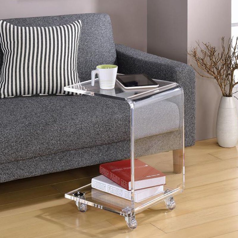 Acrylic Night Table Modern Style Minimalist Bedside Table with Pulleys