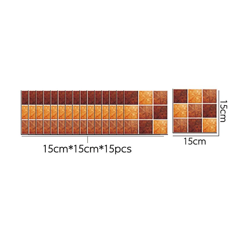 Vintage Wood Grain Wallpapers Red Brown Mosaics Wall Covering for Kitchen, Easy to Remove