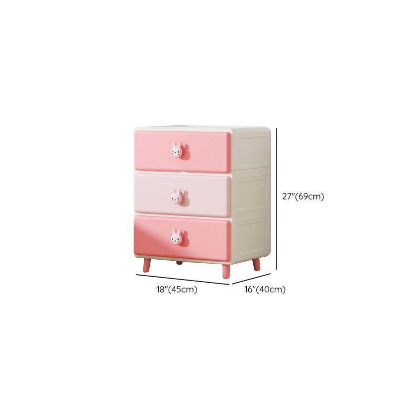 Vertical Kids Nightstand Scandinavian Plastic Nursery Dresser for Bedroom