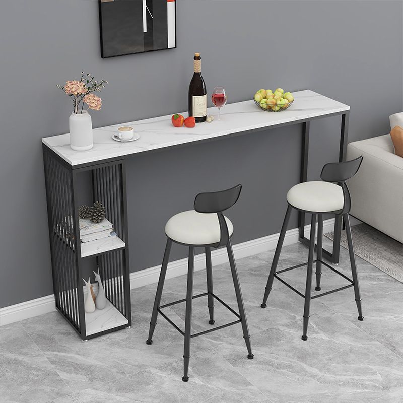 Contemporary Sintered Stone Table Rectangle Bar Counter Table for Home