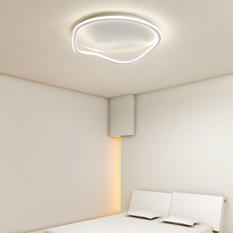 Single Modern White Flush Mount Lighting LED Ceiling Light for Bedroom