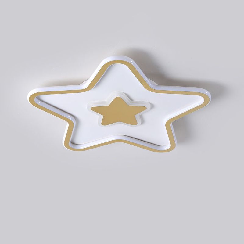 Modern Creative LED Flush Mount Acrylic Starry Ceiling Fixture in Gold