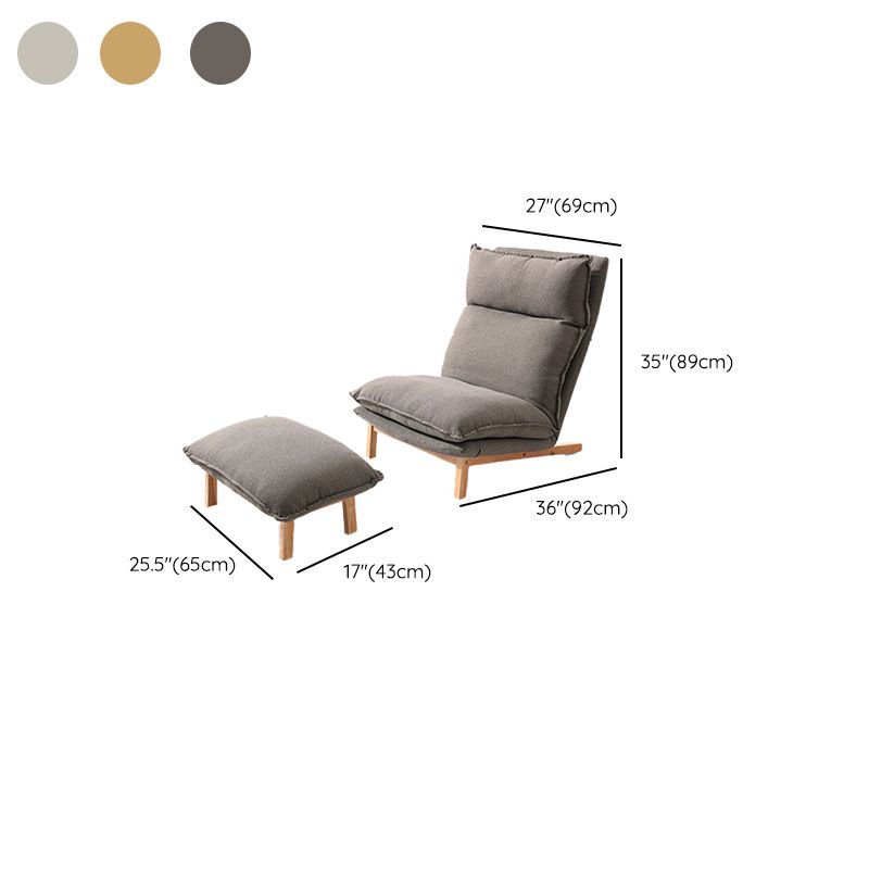 Linen Standard Recliner Solid Wood Recliner Chair for Living Room