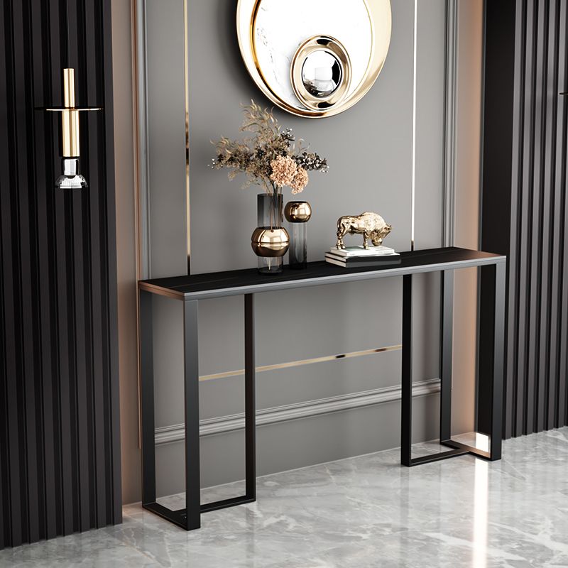 Contemporary Slate Rectangle Stain Resistant 4 Legs Console Table