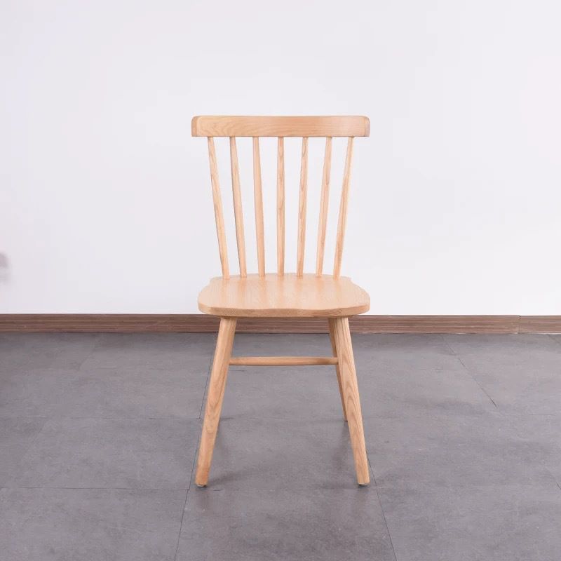 Scandinavian Wood Armless Kitchen Dining Chairs Windsor Back Chair