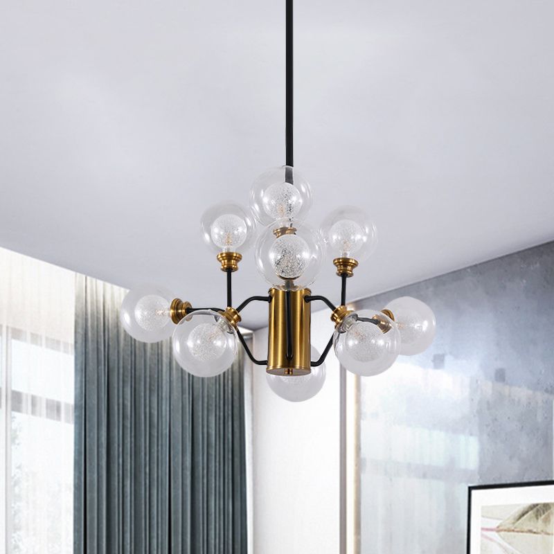 Modo Dining Table Pendant Light Metal Contemporary Chandelier in Gold & Black