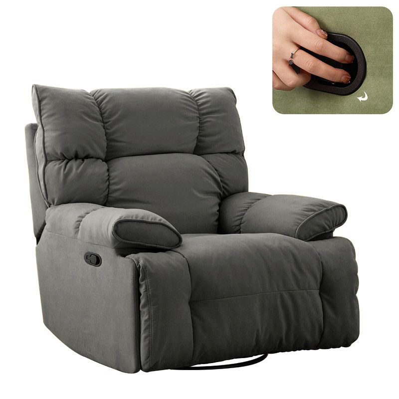 Solid Color Swivel Rocker Standard Recliner Microsuede Recliner Chair