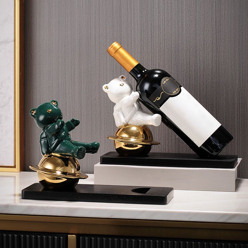 Metal Countertop Wine Glass Rack Modern Style Wine Bottle Holder