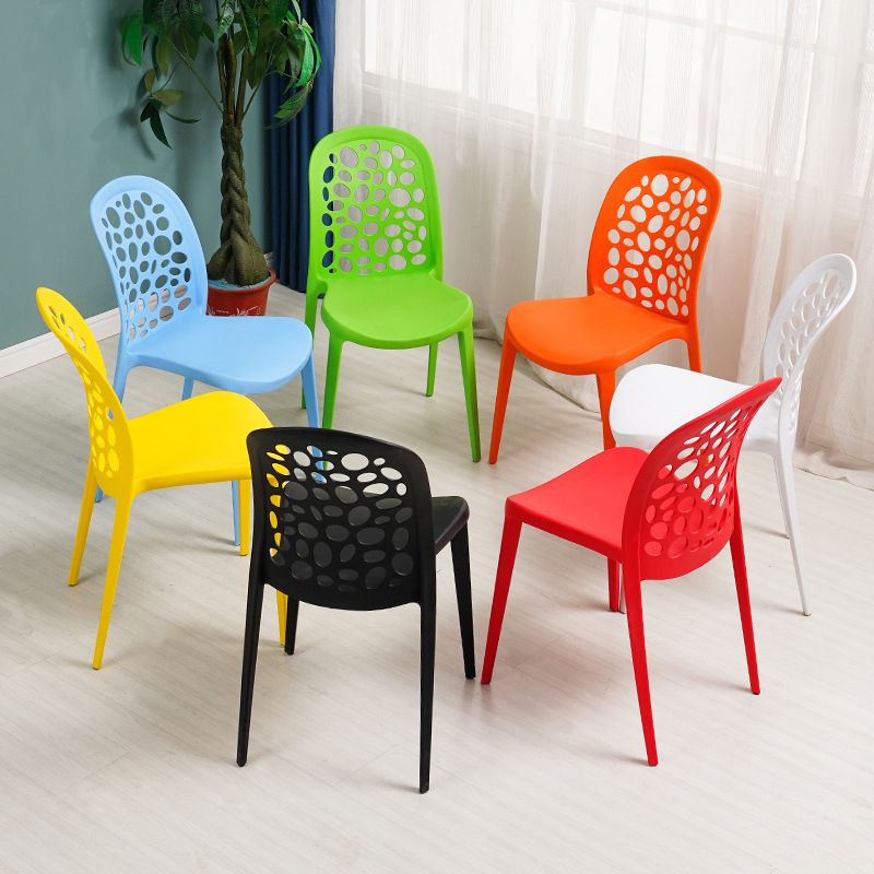 Scandinavian Plastic Side Chair Open Back Kitchen Dining Room Chair