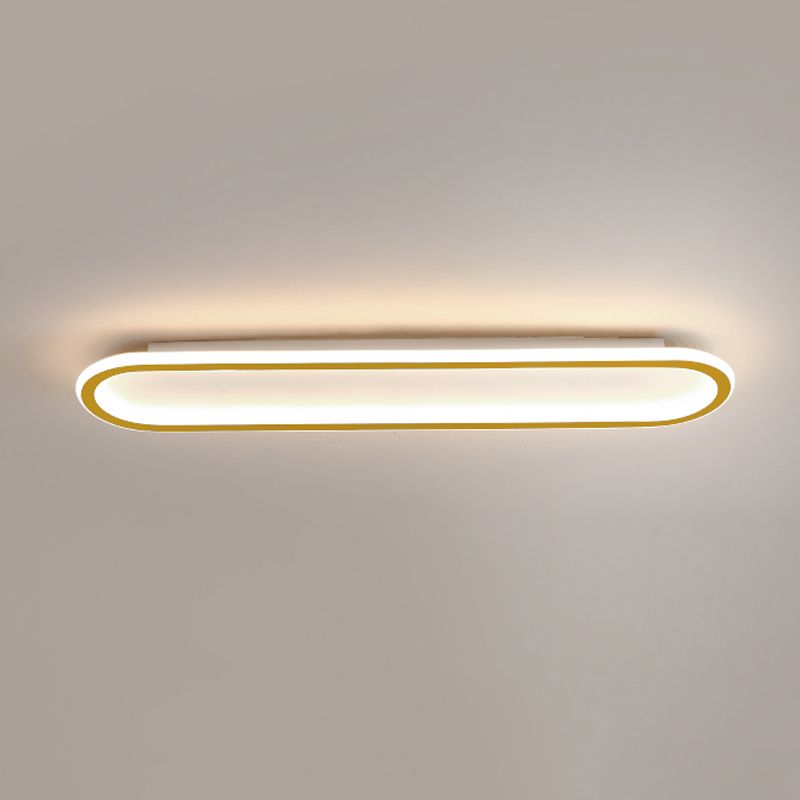 Oval Shape Metal Flush Ceiling Light Modern Style 1 Light Flush Ceiling Light Fixtures