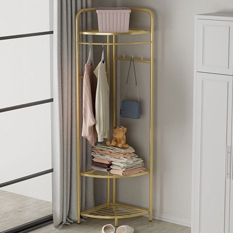 Contemporary Metal Coat Rack Free Standing Clothes Hanger for Living Room