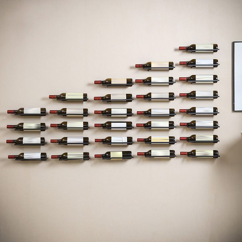 Wall Mounted Metal Contemporary Wine Bottle Holder for Kitchen