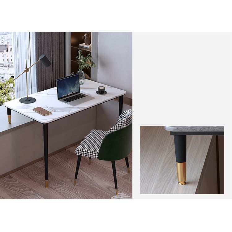 Contemporary Writing Desk Curved with Metal Legs Office Desk for Bedroom