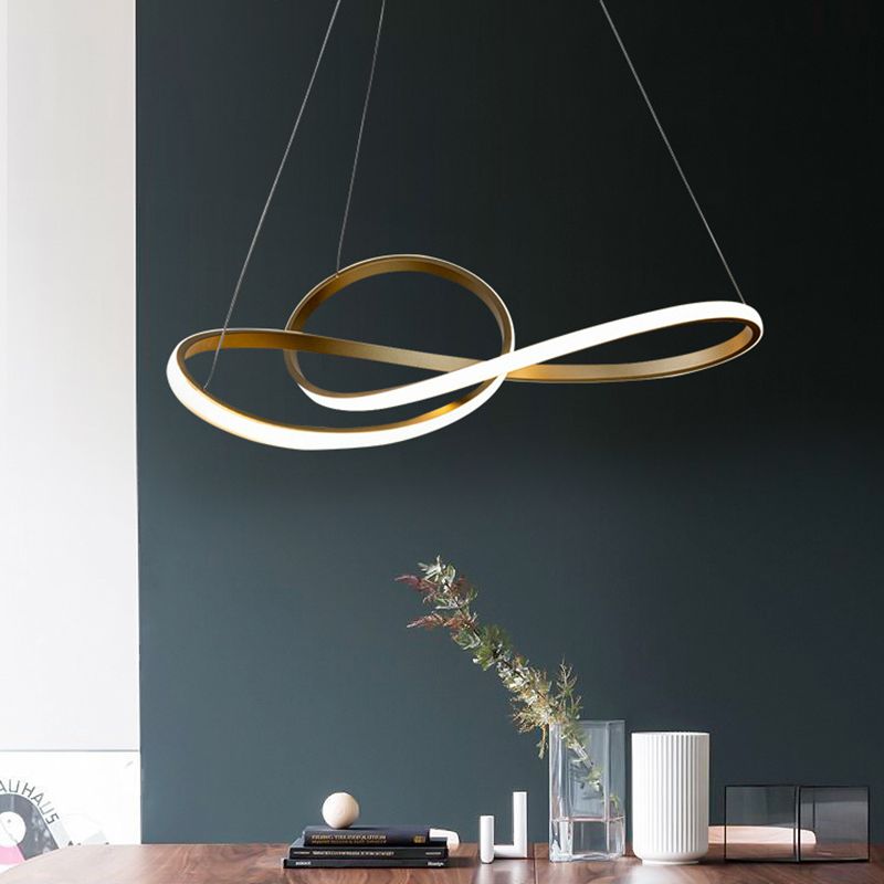 Metal Unique Shape Chandelier Light Modern Style 1 Light Hanging Lamp for Dining Room