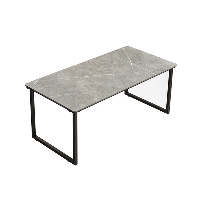 Stone Rectangular Writing Desk Modern 29.53" Tall Office Desk with Sled Base