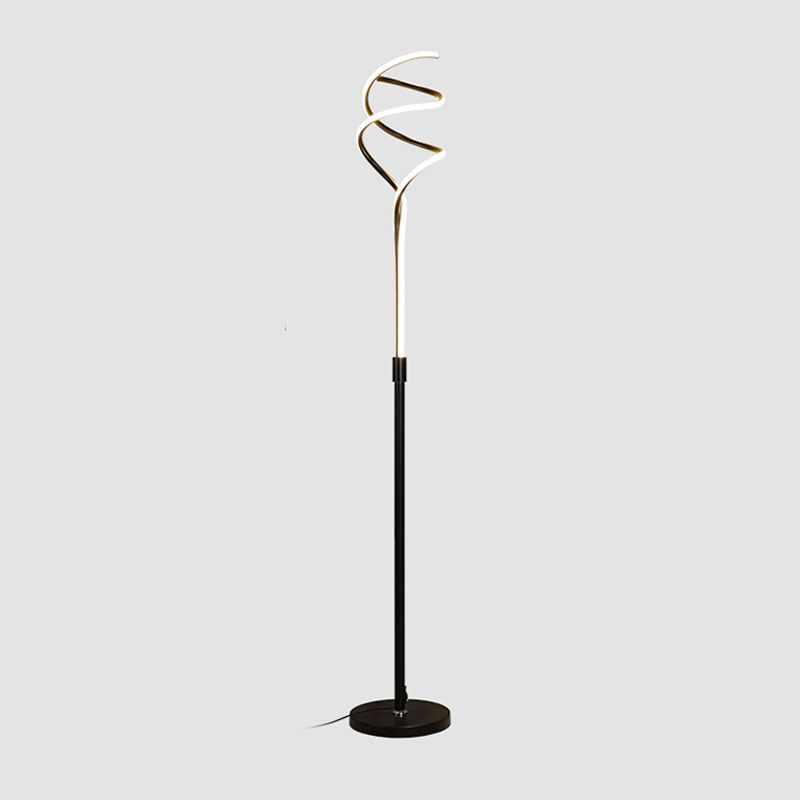 Éclairage de sol en forme de bande de style moderne métal 2 lampadaire léger pour chambre à coucher