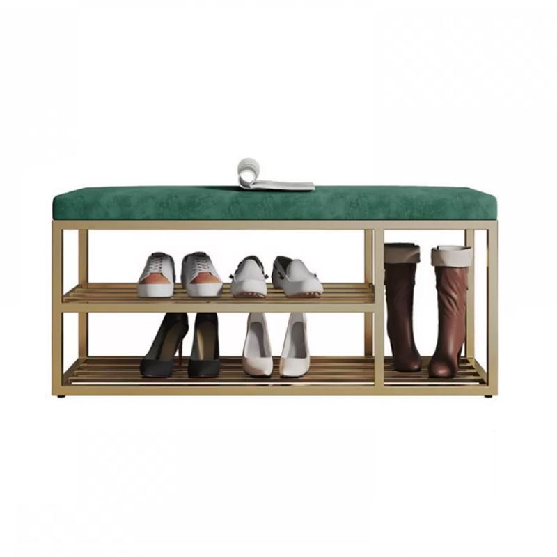 11.8 Inch Wide Glam Entryway Bench Metal Bench with Cushioned