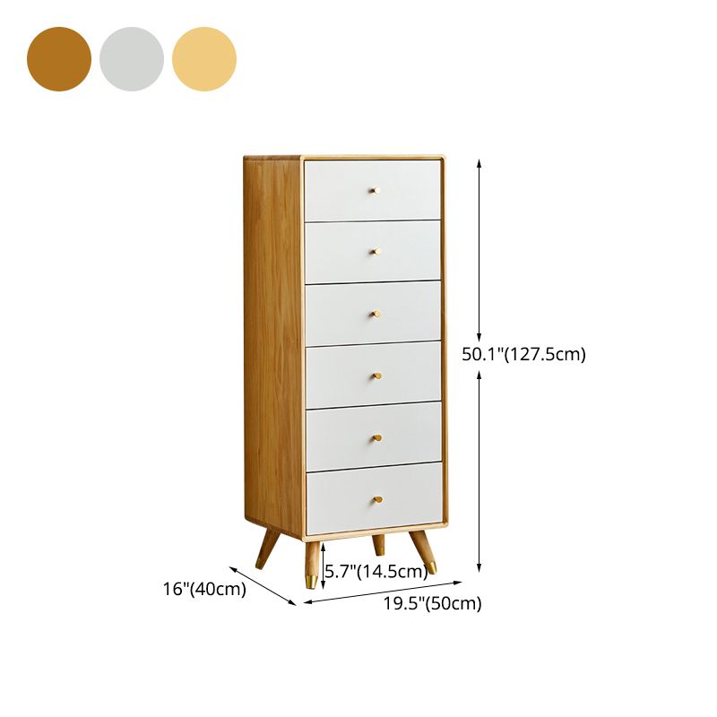 Contemporary Pine Wood Dresser Bedroom Vertical Lingerie Chest Dresser with Drawer