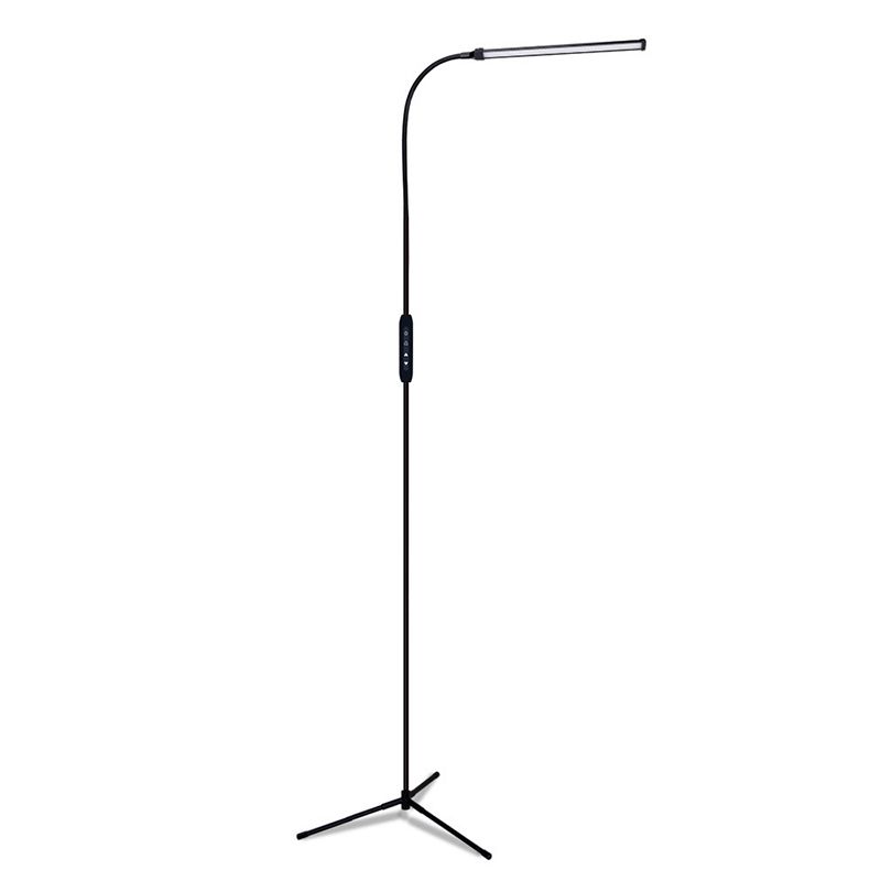 1 Light Linear Floor Lamps Modernism Metal Standard Lamps for Living Room in Black