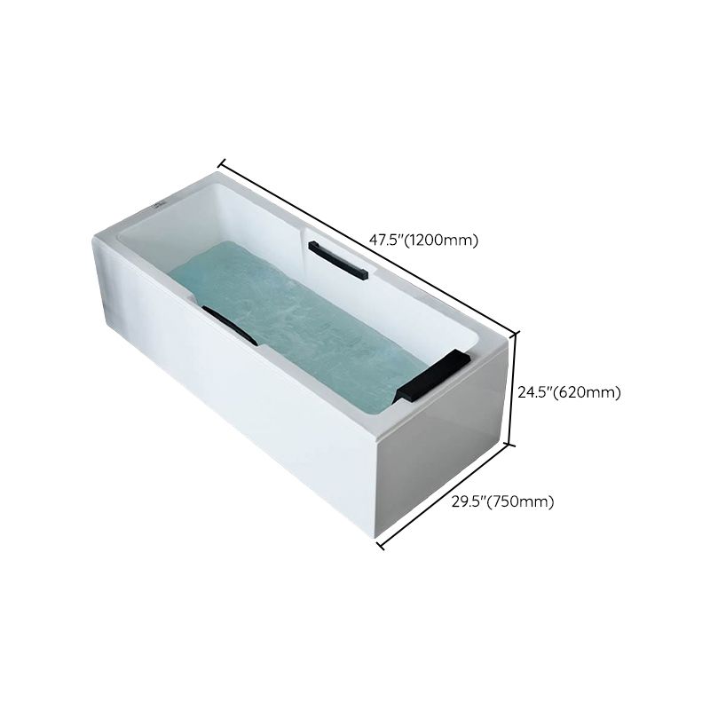 Freestanding Acrylic Bathtub Rectangular Modern Soaking Bath