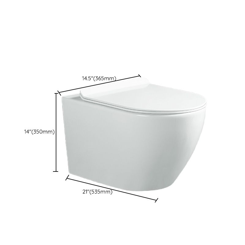 Modern Ceramic Flush Toilet Wall Hung Urine Toilet with Slow Close Seat for Washroom