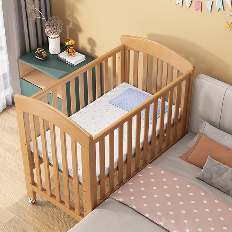 Adjustable Height Crib with Storage 2-in-1 Convertible Baby Crib