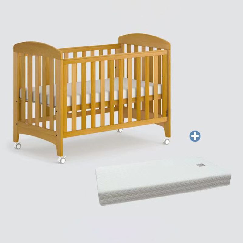 Modern Convertible Crib Baby Crib Wood Cedar Crib with Casters