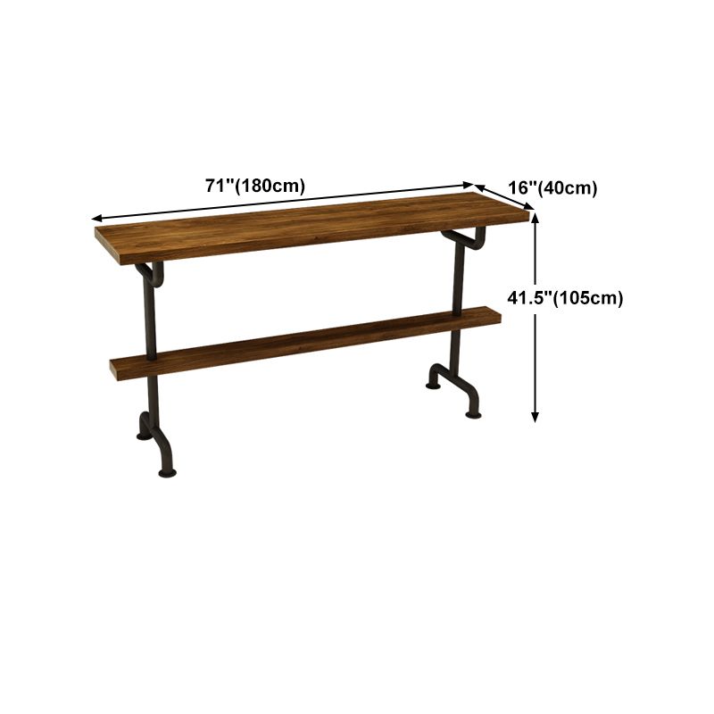 Rectangle Bar Dining Table Contemporary Wood Bar Table with Trestle Base