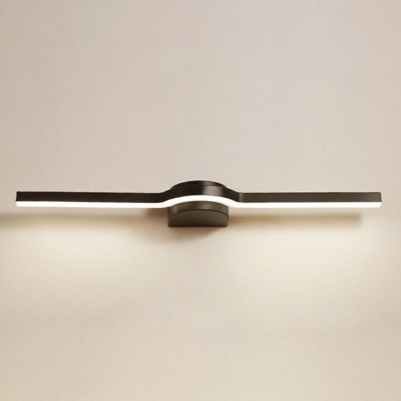 Metal Linear Shape Wall Light Modern 1-Light Mirror Mounted Light Fixture