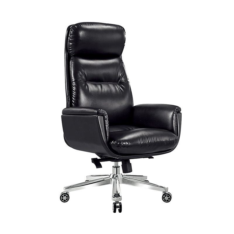 25" Wide Contemporary Managers Chair Black Leather Executive Chair