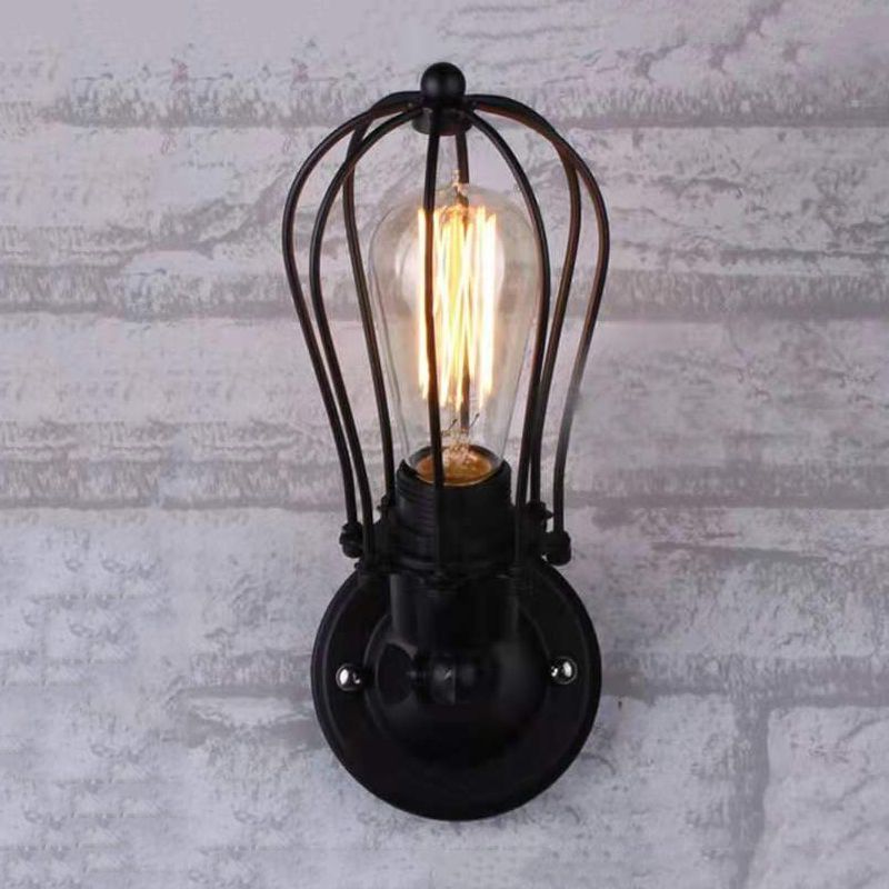 Metal Sconce Light Fixture Industrial Wall Sconce Lighting in Black Finish