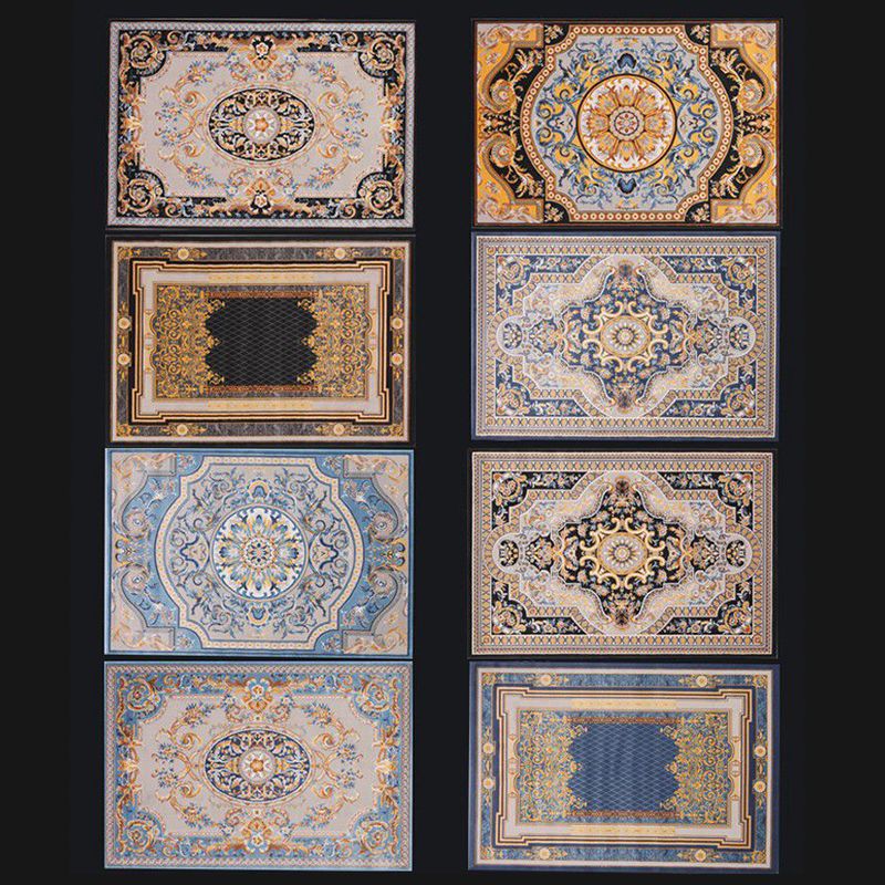 Marokkaanse medaillon print tapijt polyester gebied tapijt vlek resistent binnen vloerkleed voor woonkamer