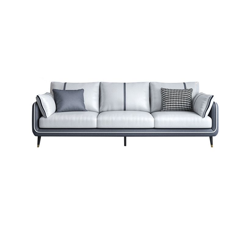 Skandinavische 3-Sitzer-Sofa-Kissen-Rücken-Couch mit schwarzen Beinen für Wohnzimmer