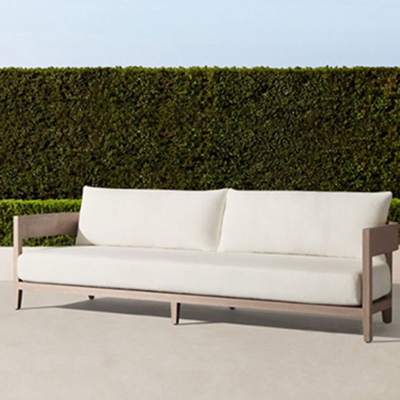 White Minimalist Patio Sofa Farmhouse Style Villa Outdoor Patio Sofa