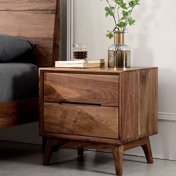 Mid-Century Modern Drawers Included Accent Table Nightstand 20' Tall With Legs