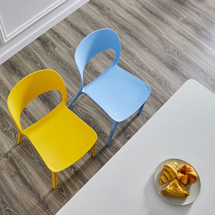 Plastic Contemporary Kitchen Chair Open Back Dining Room Side Chair