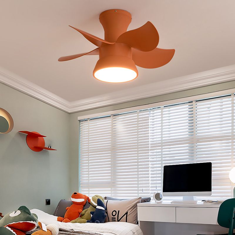 Metal Fan Shape Ceiling Fans Kid Style 1-Light Ceiling Fan Lamp Fixture