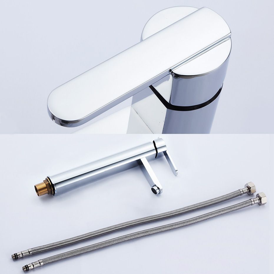 Bathroom Faucet Brass Lever Handle Single Hole Washroom Faucet