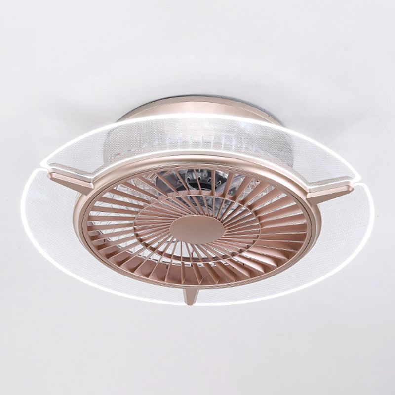 Ventilateur de plafond à chasse d'eau en forme de disque rose éclair