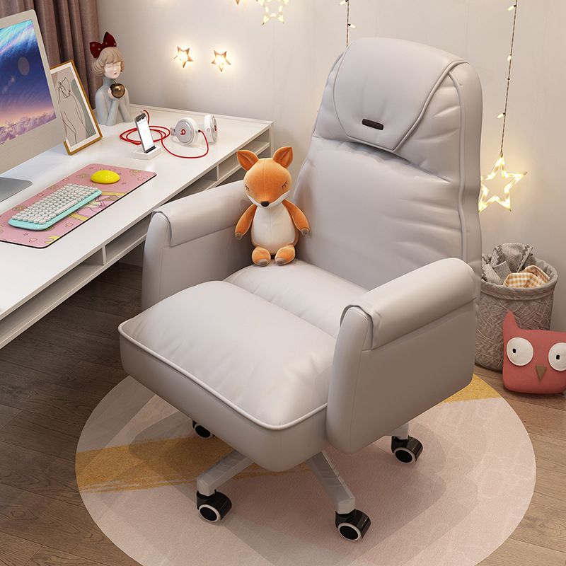 High Back Swivel Office Chair with Wheels White Frame Modern Ergonomic Task Chair