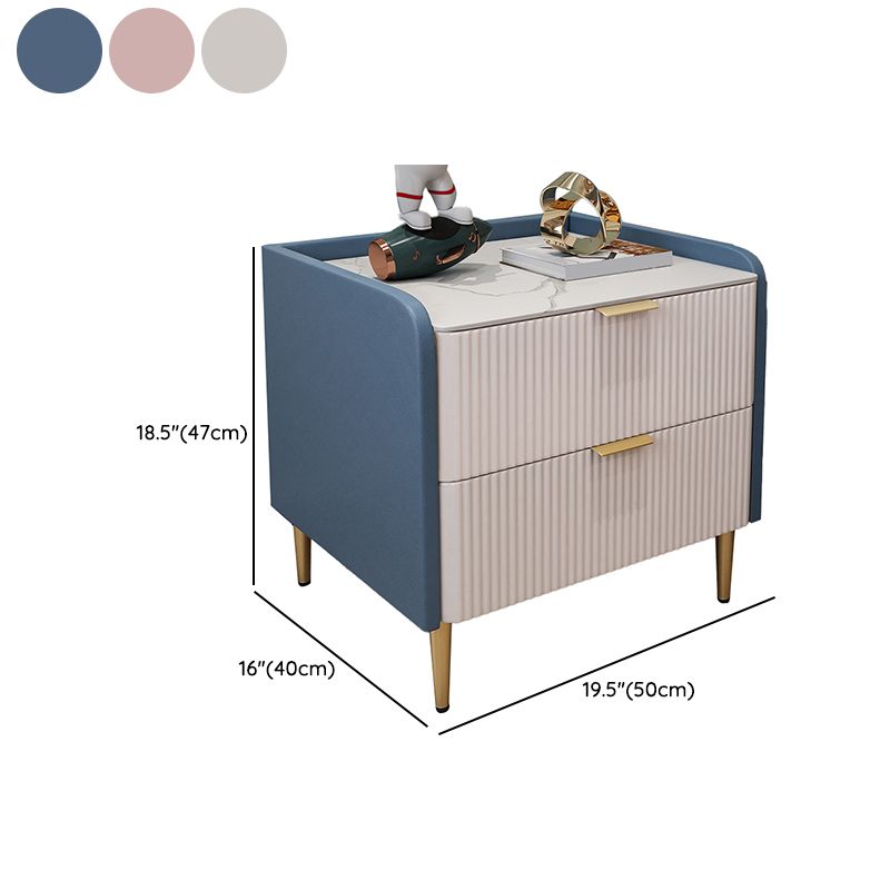 Storage Kids Nightstand Solid Wood Kids Bedside Table with Metal Handles