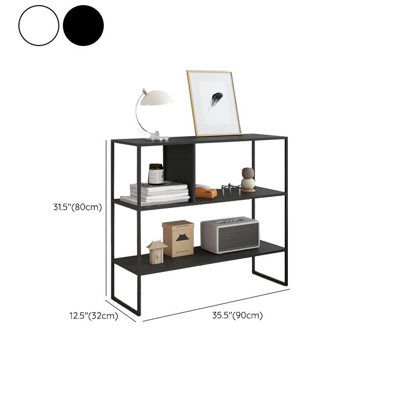 Contemporary Iron Console Accent Table with Shelves for Hall