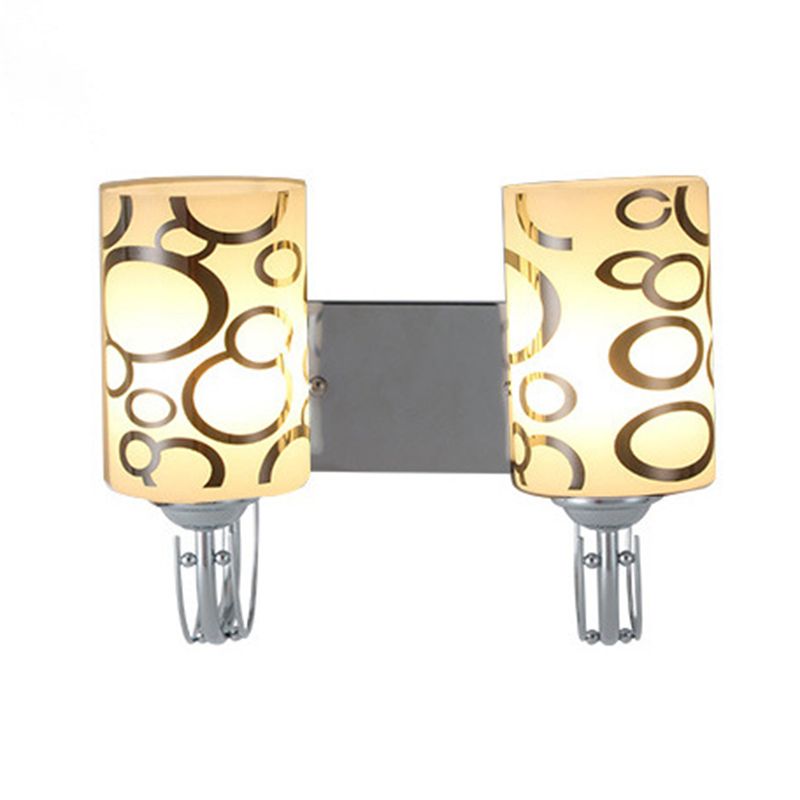 Nordic Style Vanity Light Cylinder Shape Vanity Lamp with Glass Shade for Shower Room