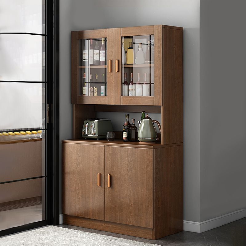 Contemporary Style Buffet Sideboard Wood Buffet Stand with Cabinets