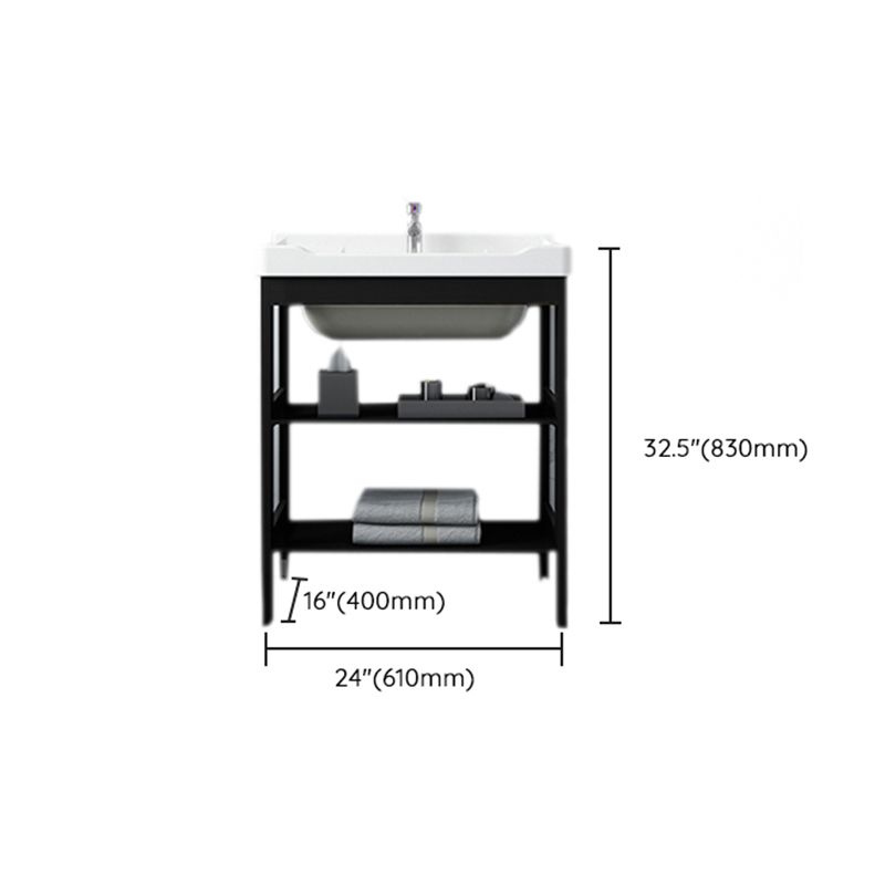 Shelving Included Bath Vanity Set Mirror Freestanding Vanity Set with Single Sink