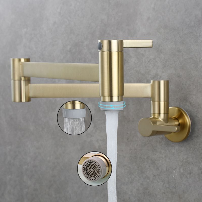 1-Handle Brushed Nickel Widespread Faucet 1 Hole Wall Mounted Bathroom Faucet with Brass