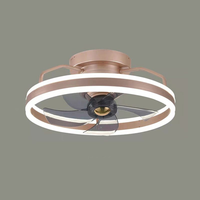 LED Ceiling Fan Lamp Minimalist Style Metal Flush Mount Ceiling Light for Bedroom