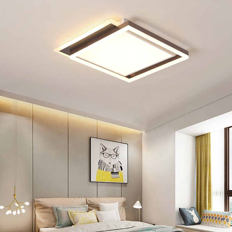 16"/19.5"/35.5" W Bedroom Flush Light Modern Acrylic Brown LED Ceiling Lighting in Warm/White Light